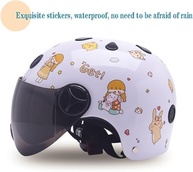 Capacete Infantil de Moto Rosto Aberto 3/4 - Estilo Vintage e Conforto para Crianças de 5 a 10 Anos - imagem 3