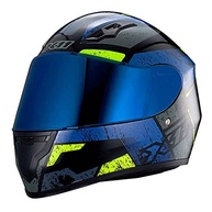 Capacete Moto Unissex X11 Trust Pro Ballads Com Viseira Extra (Azul+Neon, 61) - imagem 2
