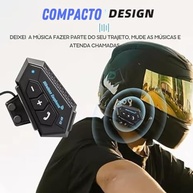 Intercomunicador Bluetooth para Capacete de Moto: Música, Chamadas e Comunicação Clara - imagem 3