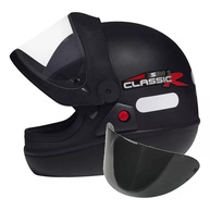 Capacete Moto San Marino Taurus Classic Preto Fosco + Viseira Fumê - Segurança e Estilo - imagem 1