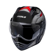 Capacete Aberto Peels Mirage Steel Preto/Vermelho: Conforto, Segurança e Estilo com Queixeira Removível e Óculos Solar - imagem 3