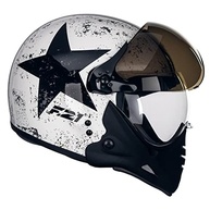 Capacete Aberto Peels F-21 Old Tank Branco/Preto - Estilo e Segurança para Sua Moto - imagem 4