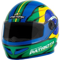Capacete Fechado Pro Tork R8 Patriota Brilhante Azul/Verde - Segurança e Estilo para Você! - imagem 3