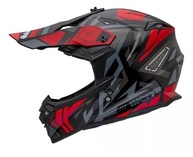 Capacete Motocross Bieffe B-CR Jump Preto e Vermelho Brilho - Segurança e Estilo para suas Aventuras Off-Road - imagem 1