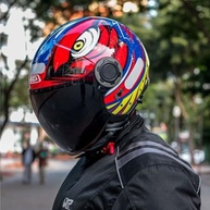 Capacete Nzi Ringway Duo Ocelo Azul/Amarelo/Neon - Estilo e Segurança para Sua Pilotagem - imagem 3