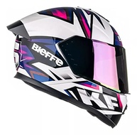 Capacete Bieffe B12 KF Branco Pérola Roxo Tam 58 + Viseira: Estilo e Segurança - imagem 3