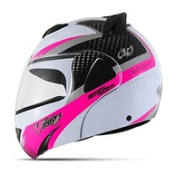 Capacete Pro Tork V-Pro Jet 2 Carbon Escamoteável Branco e Rosa - Tamanho 58 - imagem 3