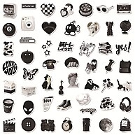 50 Adesivos à Prova D'água para Decalques em Preto e Branco – Perfeitos para Notebooks e Capacetes - imagem 1
