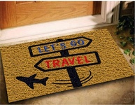 Tapete Capacho Decorativo Let's Go Travel 60x40cm - Estilo Viagem para Casa - imagem 1