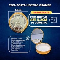 Teca Eucarística Nossa Senhora Aparecida Dourada - Hóstia Grande com Capacidade e Elegância - imagem 4