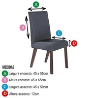 Jogo de 6 Capas para Cadeira de Jantar e Sala - Malha Gel Premium Cinza - imagem 4