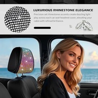 Capas de Encosto de Cabeça MINGZAIQIPEI: Brilho de Strass e Proteção Universal para seu Carro - imagem 3