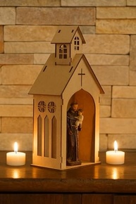 Oratório Capela Provençal em MDF Cru com Corte a Laser - Decoração Religiosa Elegante e Versátil - imagem 2