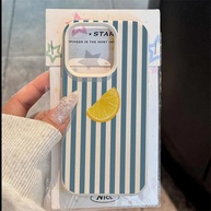 Capinha iPhone Listras Azuis e Limão 🍋 - imagem 1