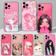 Capinha iPhone: Pink Cartoon Beauty Girl - imagem 1