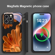 Capinha iPhone Flores Degradê Laranja - Magsafe - imagem 4