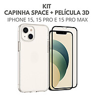 Capinha Transparente Space + Película 3D para iPhone 15 - imagem 1