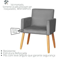 Kit com 2 Poltronas Capitonê Cinza - Conforto e Estilo para Sala, Escritório e Recepção - imagem 4