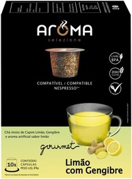 Aroma Selezione Cápsulas De Chá Limão Com Gengibre Compatível Com Nespresso Contém 10 Cápsulas - imagem 1