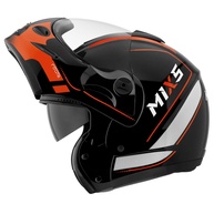 Capacete Mixs Captiva Route Robocop Brilhante Cinza/Laranja c/ Viseira Fumê - imagem 1