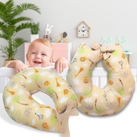 Almofada de Amamentação com Zíper e Refil – Estampa SAFARI CÁQUI | Apoio Ergonômico para Mães e Bebês - imagem 3