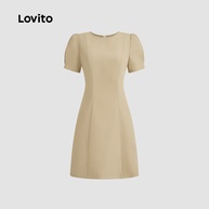 Vestido Plissado Lovito: Elegância Cáqui - imagem 2