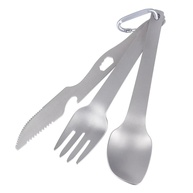 Conjunto Faca e Colher de Camping com Carabiner - Leve e Versátil para Trilhas e Acampamentos - imagem 1