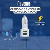 Carregador Veicular Turbo 2 USB com Cabo Tipo C: Carga Rápida e Confiável no Seu Carro! - imagem 4