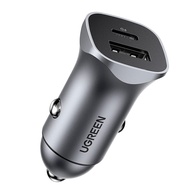 Carregador Veicular USB-C 30W Carga Rápida 4.8A Máx. para Android e iOS - Cinza - imagem 1