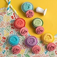 Carimbos Turma da Mônica Rosa: Kit 7 Peças 2,5cm - imagem 1