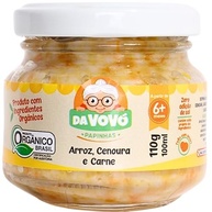 Da Vovó, Papinha Infantil, Linha +6, Orgânica, Sabor Arroz, Cenoura e Carne, 100ml - imagem 2