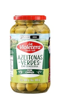 Azeitona Verde com Caroço La Violetera 500g - imagem 1
