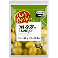 Azeitona Verde Vale Fértil Com Caroço 100g: Sabor Autêntico - imagem 1