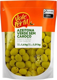 Vale Fértil Azeitona Verde Em Conserva Sem Caroço Sachê 1.01Kg - imagem 1