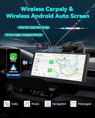 Tela CarPlay Sem Fio 10.4" Android 4K com Câmeras Frontal/Traseira 1080P | Navegação e Entretenimento Inteligente - imagem 3