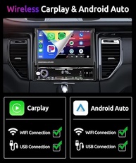 Rádio Automotivo Podofo Single Din com Apple CarPlay e Android Auto Sem Fio - Tela Dobrável 7" HD Touchscreen - imagem 4