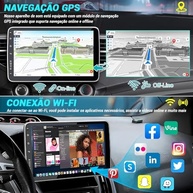 Central Multimídia 10 Polegadas Rotativa com CarPlay e Android Auto - GPS Integrado - imagem 4
