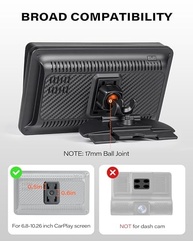 Suporte de CD 1Zero 360° para Tela CarPlay: Instalação Fácil e Visão Perfeita (7-11") - imagem 3