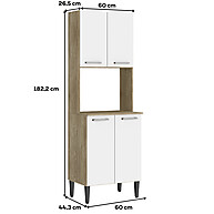 Torre Quente Carvalho com Branco Cozinha Arizona 2783 Carraro - imagem 2
