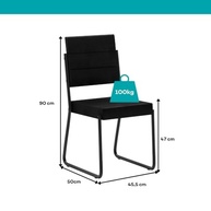 Conjunto com 2 Cadeiras Carraro 1736 Pretas - Design Moderno e Conforto Duradouro - imagem 3