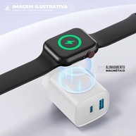 Carregador Gshield 3 em 1: Power Delivery 23W, USB-C, USB-A e Base Magnética Wireless para Apple Watch - Branco - imagem 3