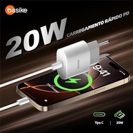 Carregador Turbo Basike 20W + Cabo Lightning USB-C: Carregamento Rápido para iPhone 11 ao 14, X, XR, SE - imagem 4