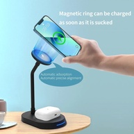Carregador 2 em 1 iPhone 15: Wireless + Suporte - imagem 1