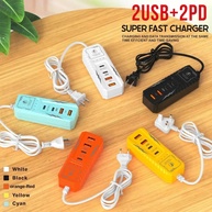 Carregador USB 4 Portas: Power Strip Rápido 2PD+2USB - imagem 4