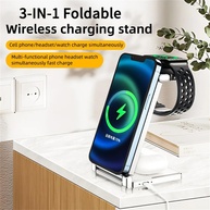 Carregador 3 em 1 Magnético Wireless: iPhone + Apple Watch + AirPods - imagem 1