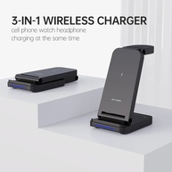 Carregador 3 em 1 Sem Fio: iPhone, Apple Watch e Fones - imagem 1
