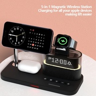Carregador 3 em 1: Wireless, Relógio e Luminária RGB - imagem 1
