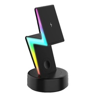 Carregador 3 em 1: Wireless, Suporte e Luz RGB - imagem 1