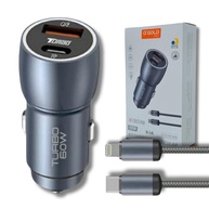 Carregador Veicular Turbo 60W Pro: Kit Completo com Cabo USB-C e Duas Portas USB 3.0 | Carregamento Rápido 9.1A Fast Charge para Carro e Automotivo Compatível com iOS - Premium Cinza - imagem 1