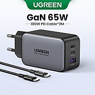 Carregador 65W UGREEN GaN: Turbo para Seus Dispositivos! - imagem 1